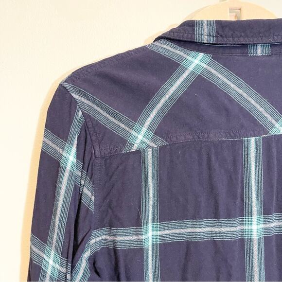 A New Day Plaid Collared Long Sleeve Front Pockets Button Down Shirt Blue XXL - Picture 3 of 15